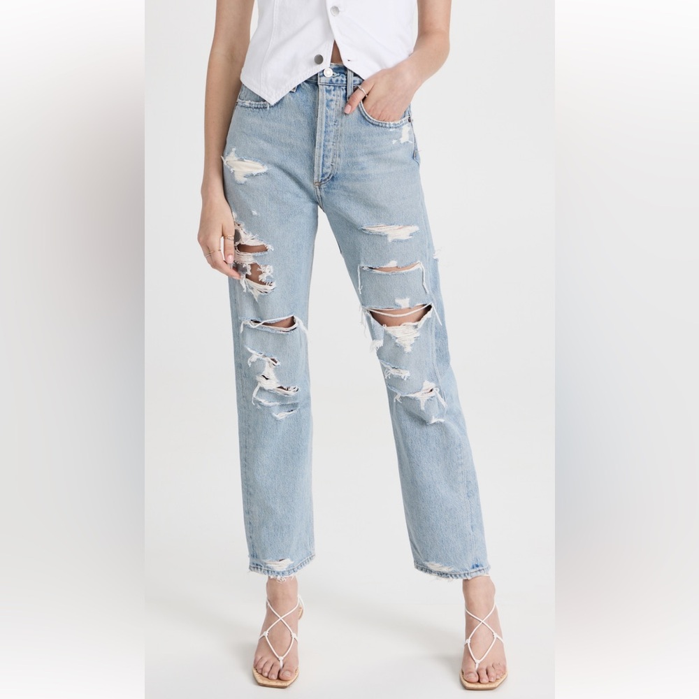 Agolde 90‘s High Rise Loose Fit Ripped Jeans